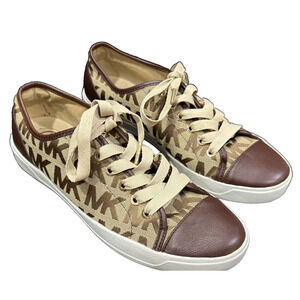 Michael Kors Signature Logo Sneakers Brown Tan Size 9